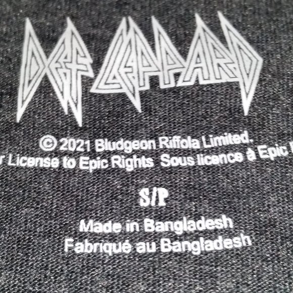 Def Leppard charcoal grey high n dry short sleeve black t-shirtEUC - Picture 2 of 2